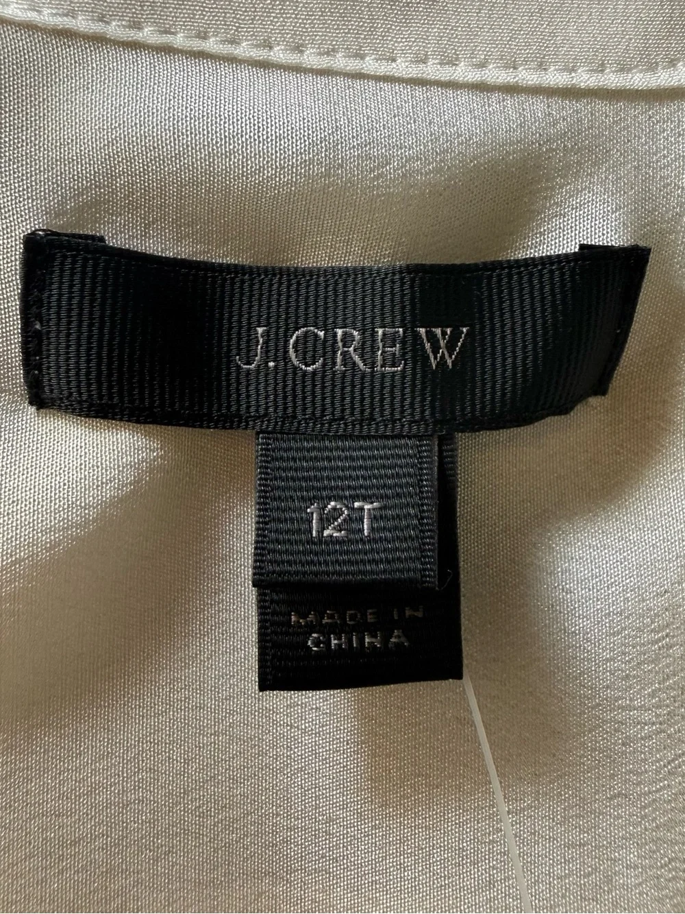 J.Crew NWT 100% Silk Button Down Blouse 12 Tall Ivory Classic Corporate Luxury